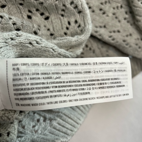 Hollister Long-Sleeve Crochet Twist Reversible Sweater In Gray Women’s Size XS - Picture 6 of 7